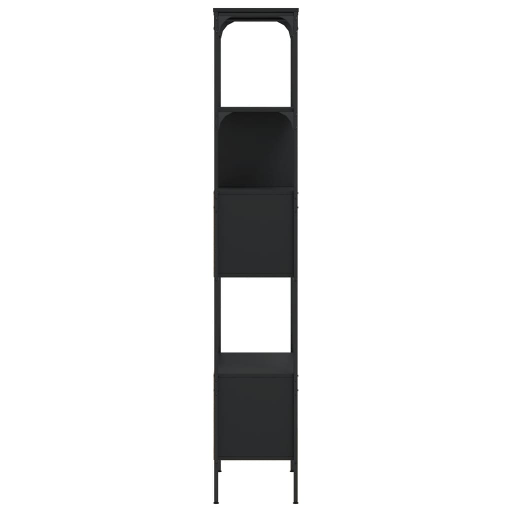 Βιβλιοθήκη 5 Επιπέδων Μαύρη 76 x 33 x 188,5 εκ. Επεξεργ. Ξύλο