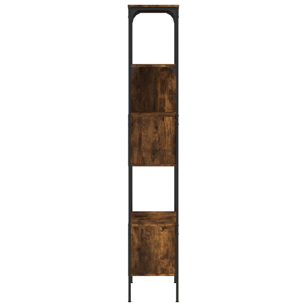 Βιβλιοθήκη 5 Επιπέδων Καπνιστή Δρυς 76x33x188,5 εκ. Επεξ. Ξύλο