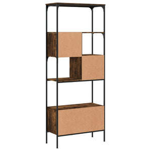 Βιβλιοθήκη 5 Επιπέδων Καπνιστή Δρυς 76x33x188,5 εκ. Επεξ. Ξύλο
