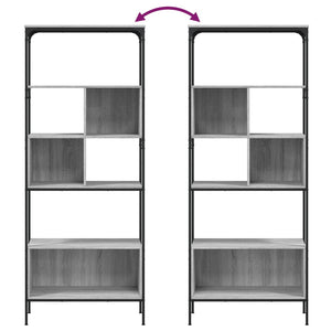 Βιβλιοθήκη 5 Επιπέδων Γκρι Sonoma 76x33x188,5 εκ. Επεξεργ. Ξύλο - Pakobazaar