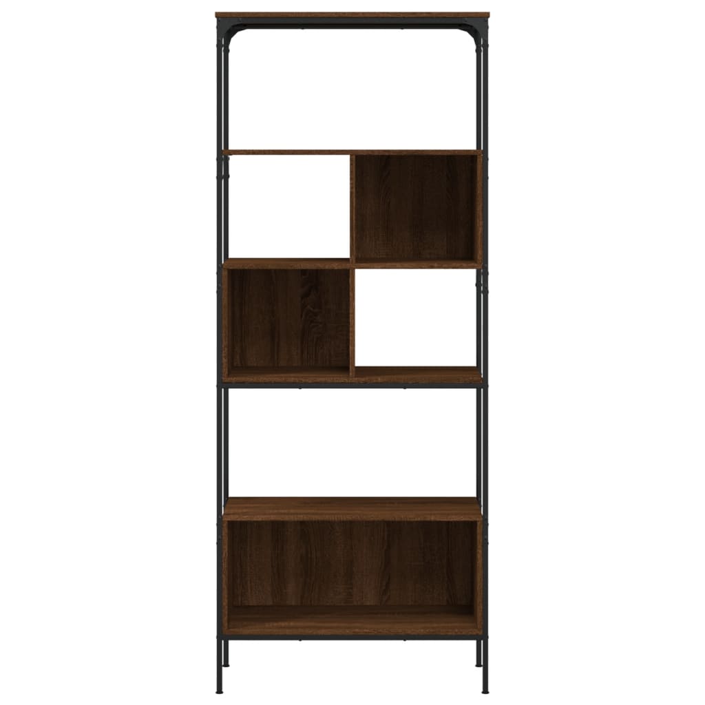 Βιβλιοθήκη 5 Επιπέδων Καφέ Δρυς 76x33x188,5 εκ. Επεξεργ. Ξύλο