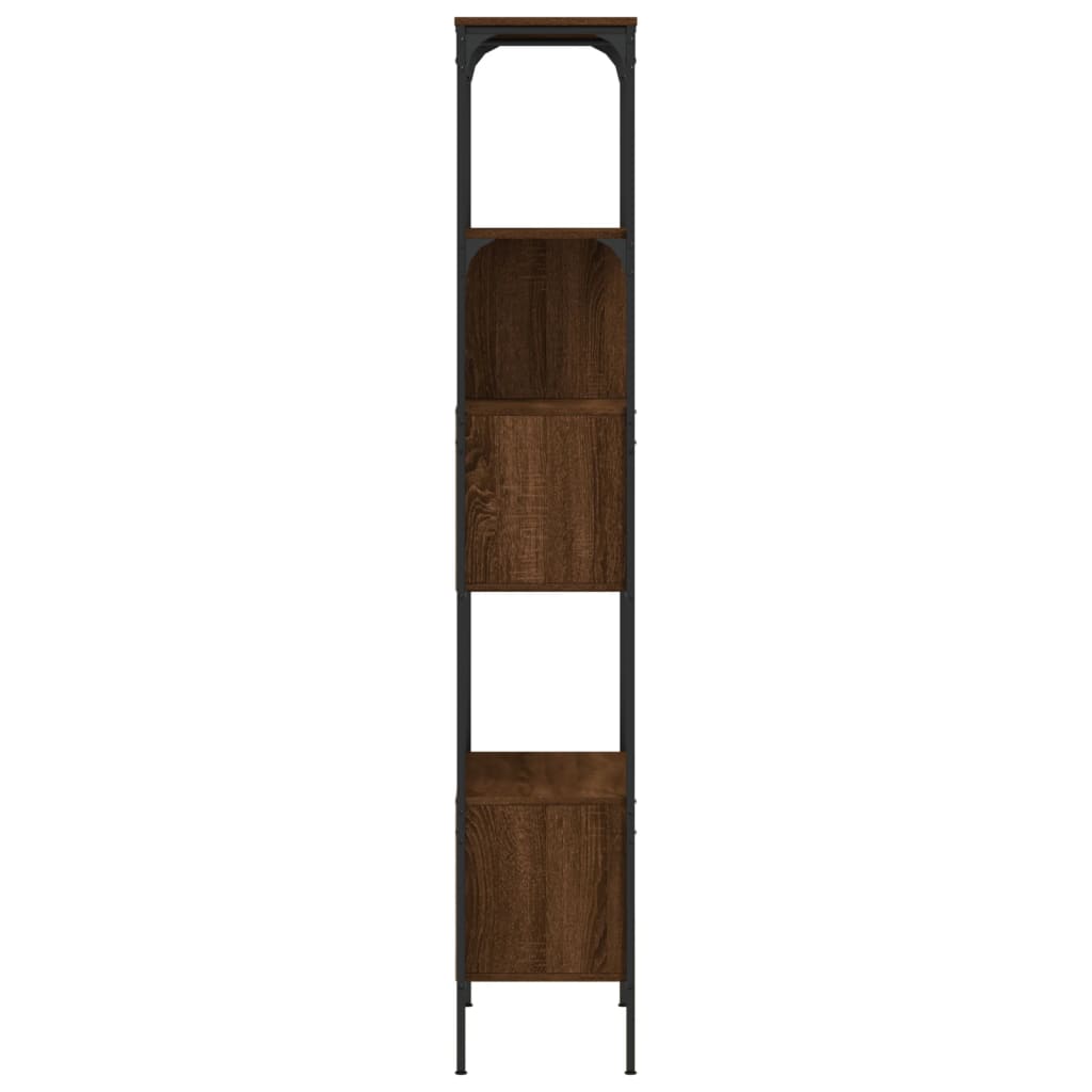 Βιβλιοθήκη 5 Επιπέδων Καφέ Δρυς 76x33x188,5 εκ. Επεξεργ. Ξύλο