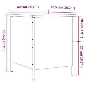 Παγκάκι Αποθήκευσης Καπνιστή Δρυς 40x42,5x50 εκ. από Επεξ. Ξύλο - Pakobazaar