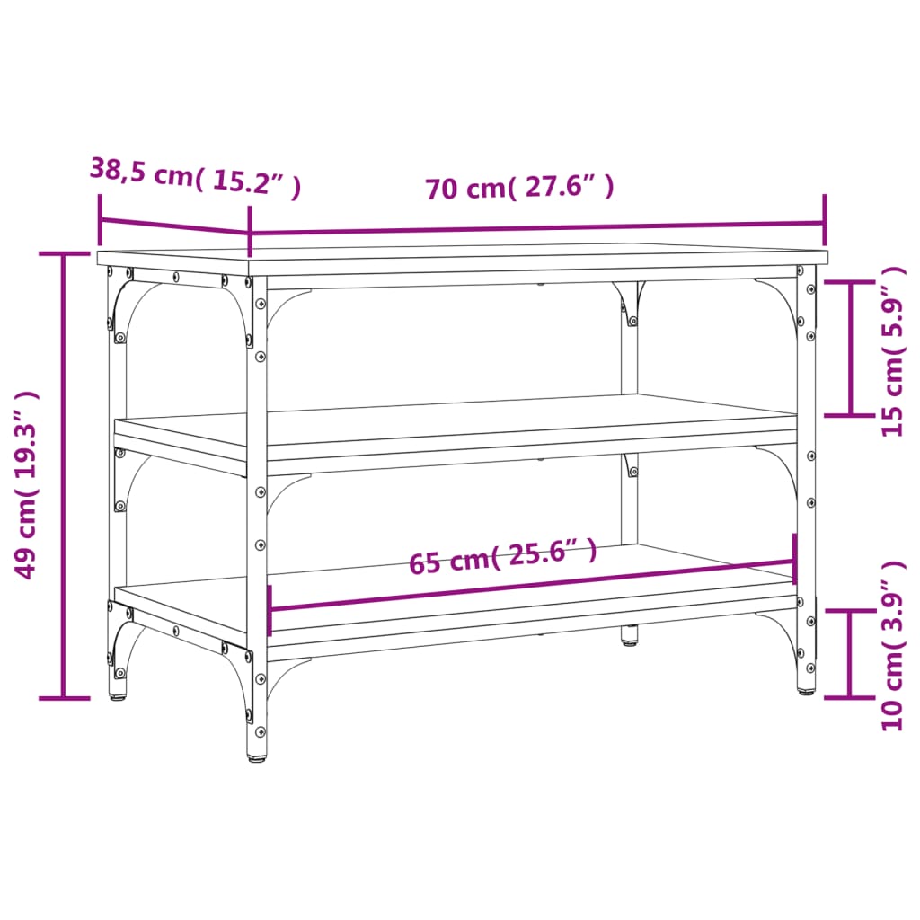 Παπουτσοθήκη Γκρι Sonoma 70x38,5x49 εκ. από Επεξεργασμένο Ξύλο - Pakobazaar