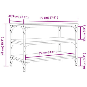Παπουτσοθήκη Γκρι Sonoma 70x38,5x49 εκ. από Επεξεργασμένο Ξύλο - Pakobazaar