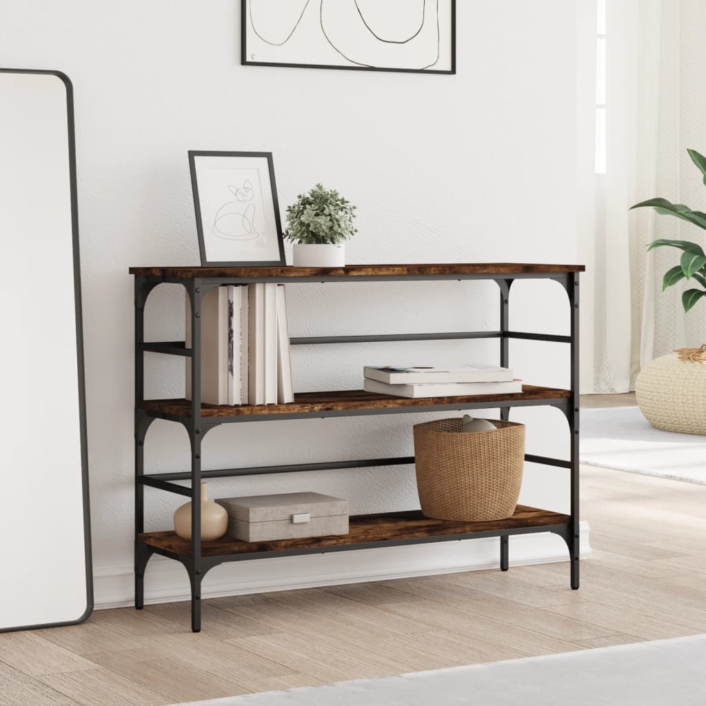 Τραπέζι Κονσόλα Καπνιστή Δρυς 100x32x75 εκ. Επεξεργασμένο Ξύλο