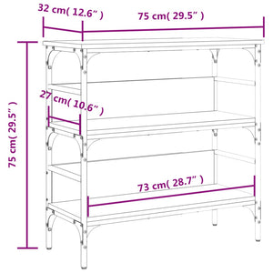 Τραπέζι Κονσόλα Γκρι Sonoma 75x32x75 εκ. Επεξεργασμένο Ξύλο
