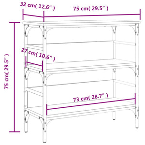 Τραπέζι Κονσόλα Καφέ Δρυς 75x32x75 εκ. Επεξεργασμένο Ξύλο