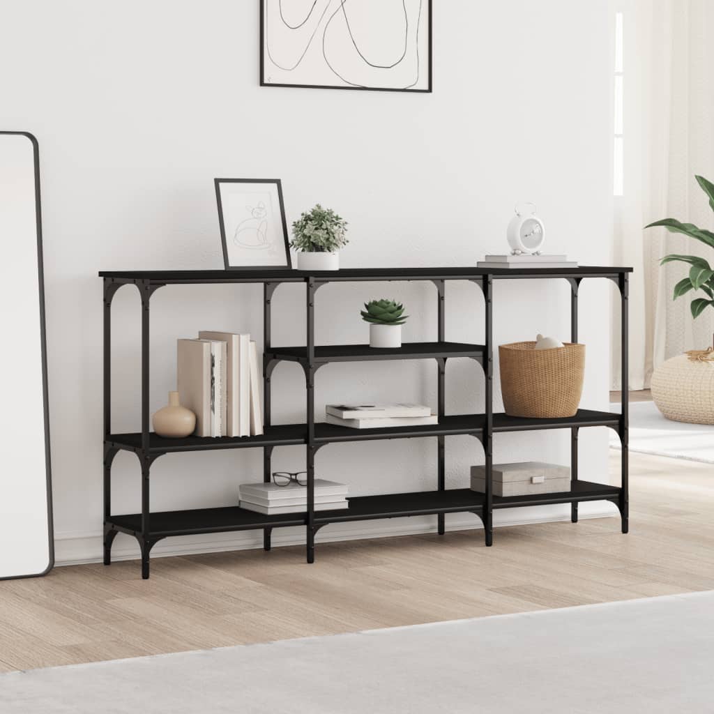 Τραπέζι Κονσόλα Μαύρο 160 x 29 x 80 εκ. Επεξεργασμένο Ξύλο