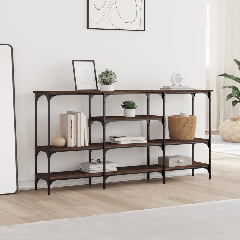 Τραπέζι Κονσόλα Καφέ Δρυς 160x29x80 εκ. Επεξεργασμένο Ξύλο - Pakobazaar