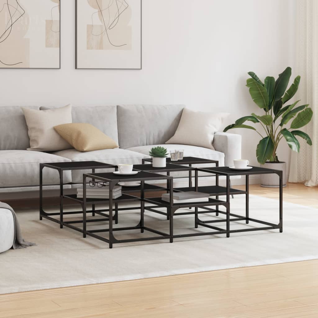 Τραπεζάκι Σαλονιού Μαύρο 121x121x40 εκ. από Επεξεργασμένο Ξύλο