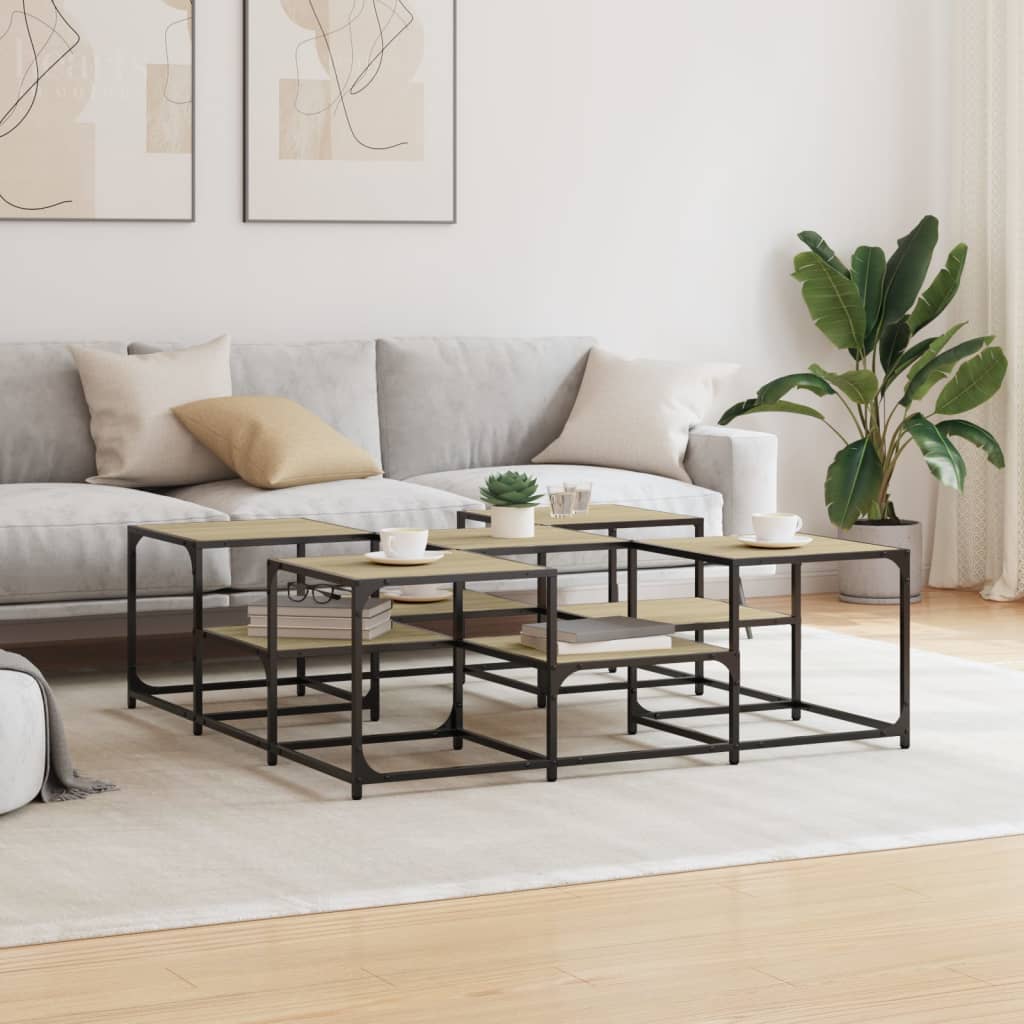 Τραπεζάκι Σαλονιού Sonoma Δρυς 121x121x40 εκ Επεξεργασμένο Ξύλο