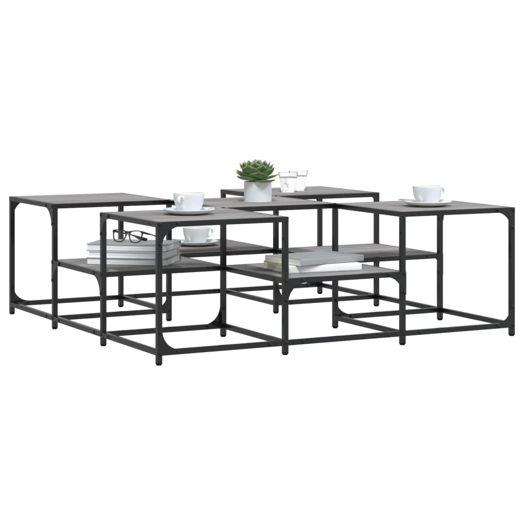 Τραπεζάκι Σαλονιού Γκρι Sonoma 121x121x40 εκ. Επεξεργ. Ξύλο