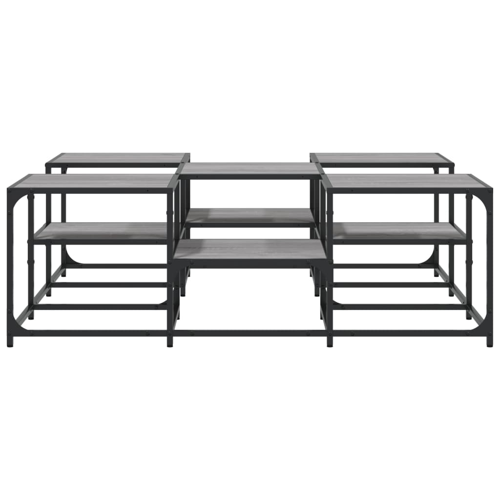 Τραπεζάκι Σαλονιού Γκρι Sonoma 121x121x40 εκ. Επεξεργ. Ξύλο
