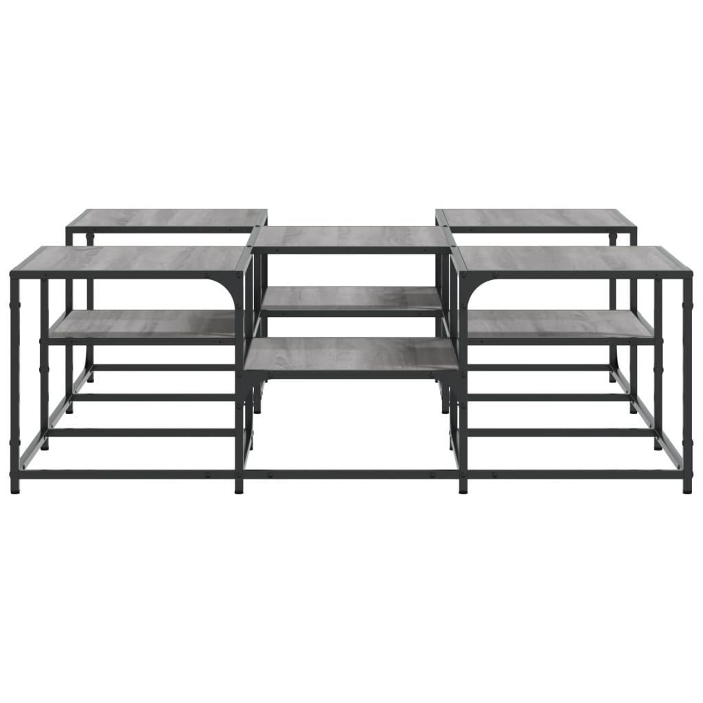 Τραπεζάκι Σαλονιού Γκρι Sonoma 121x121x40 εκ. Επεξεργ. Ξύλο