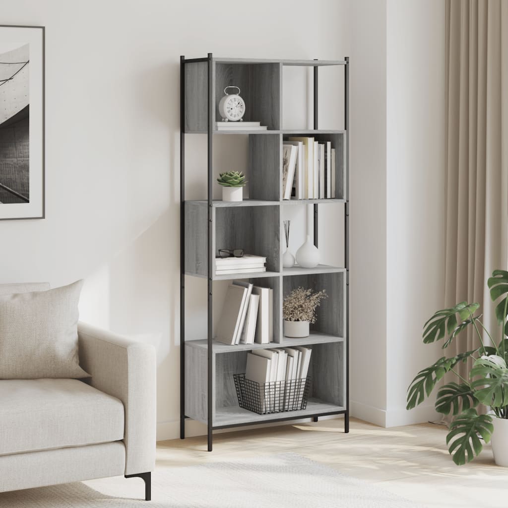 Βιβλιοθήκη Γκρι Sonoma 72 x 28 x 172 εκ. από Επεξεργασμένο Ξύλο