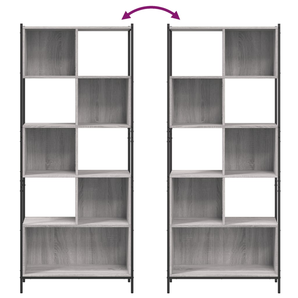 Βιβλιοθήκη Γκρι Sonoma 72 x 28 x 172 εκ. από Επεξεργασμένο Ξύλο