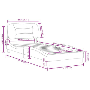 Σκελετός Κρεβατιού Χωρίς Στρώμα Hvar Taupe 80x200 εκ. Υφασμάτινο