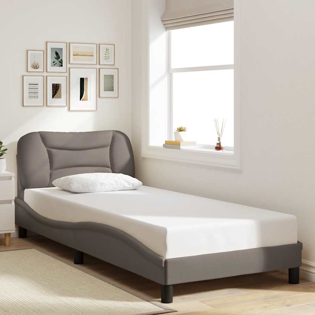 Σκελετός Κρεβατιού Χωρίς Στρώμα Hvar Taupe 80x200 εκ. Υφασμάτινο