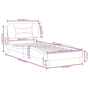 Πλαίσιο κρεβατιού χωρίς στρώμα Hvar Κρέμα 80x200 cm Ύφασμα