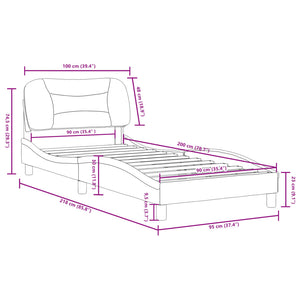 Σκελετός Κρεβατιού Χωρίς Στρώμα Hvar Taupe 90x200 εκ. Υφασμάτινο