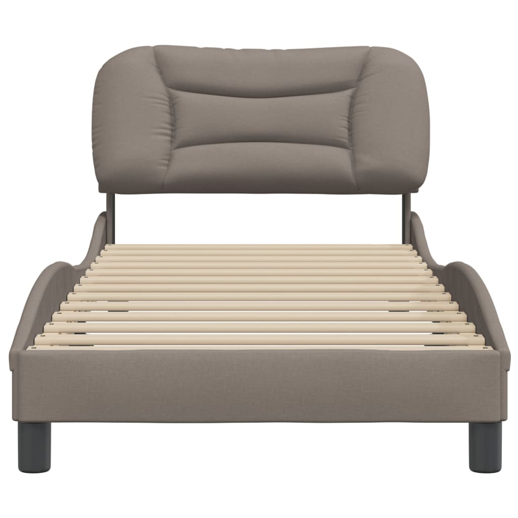 Σκελετός Κρεβατιού Χωρίς Στρώμα Hvar Taupe 90x200 εκ. Υφασμάτινο