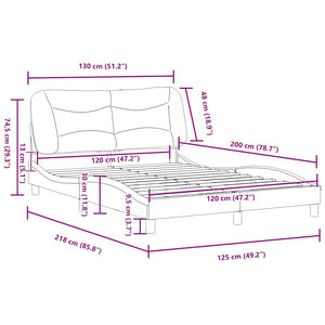 Σκελετός Κρεβατιού Χωρίς Στρώμα Hvar Taupe 120x200 εκ. Υφασμάτινο