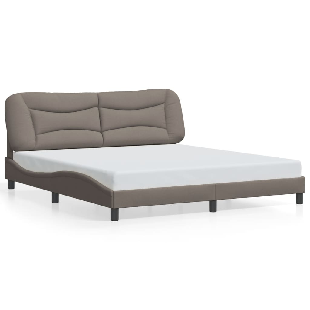Σκελετός Κρεβατιού Χωρίς Στρώμα Hvar Taupe 180x200 εκ. Υφασμάτινο