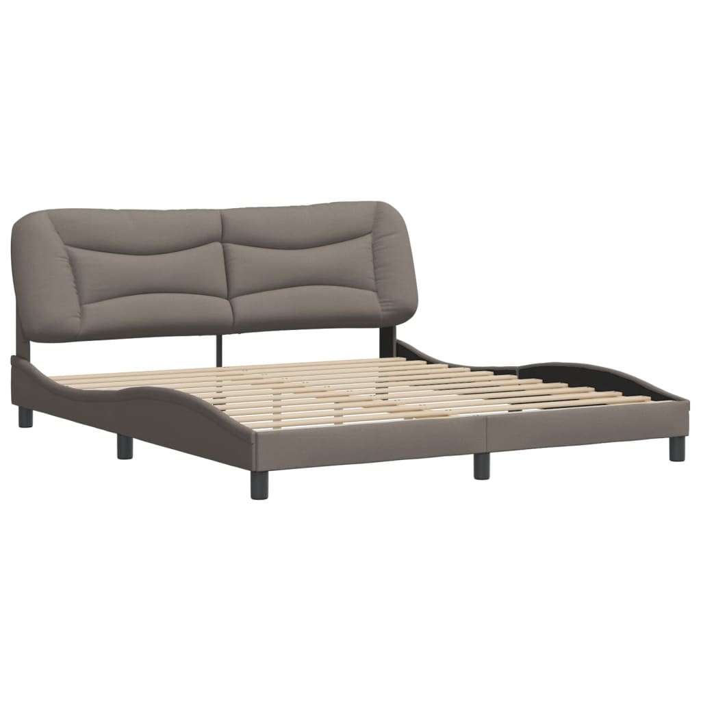 Σκελετός Κρεβατιού Χωρίς Στρώμα Hvar Taupe 180x200 εκ. Υφασμάτινο