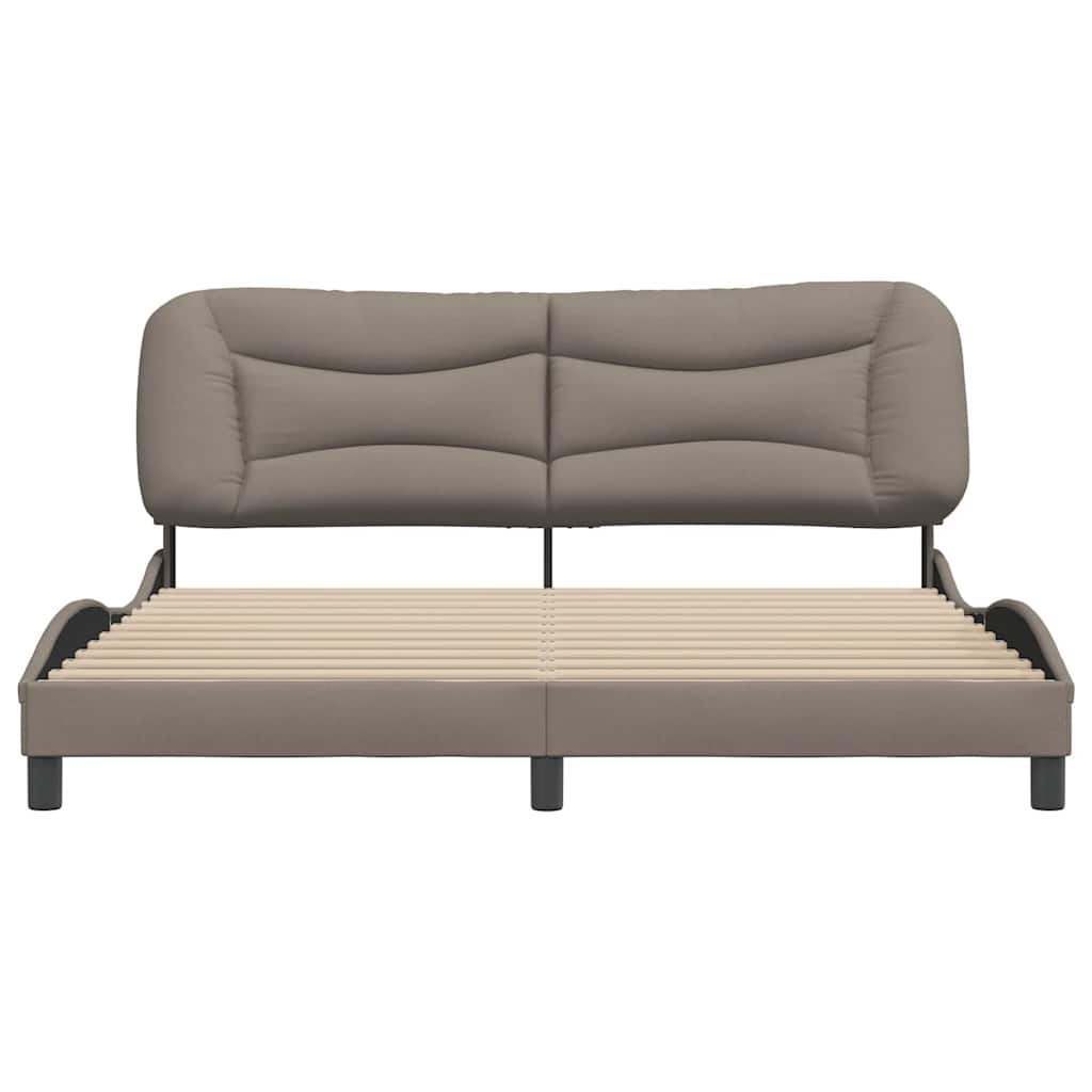 Σκελετός Κρεβατιού Χωρίς Στρώμα Hvar Taupe 180x200 εκ. Υφασμάτινο