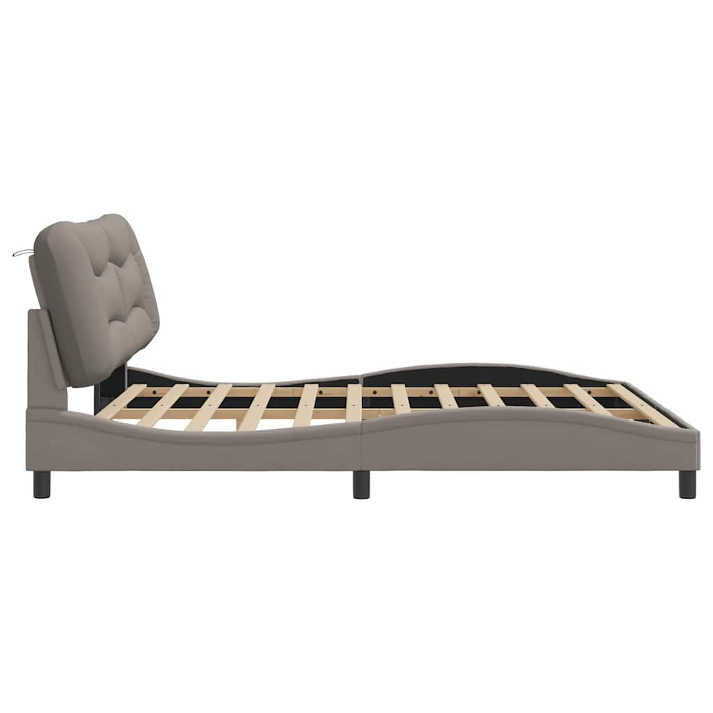 Σκελετός Κρεβατιού Χωρίς Στρώμα Hvar Taupe 180x200 εκ. Υφασμάτινο