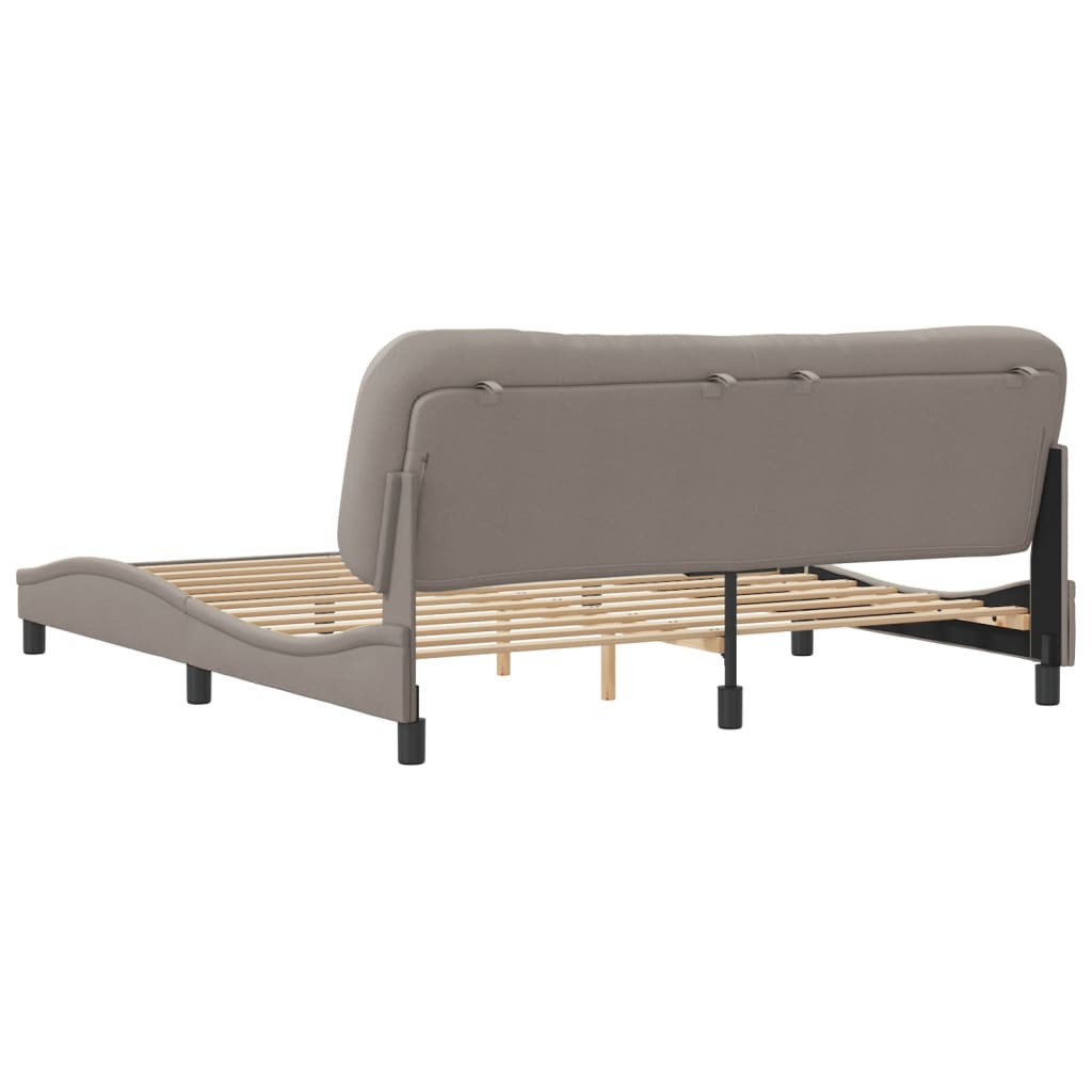 Σκελετός Κρεβατιού Χωρίς Στρώμα Hvar Taupe 180x200 εκ. Υφασμάτινο