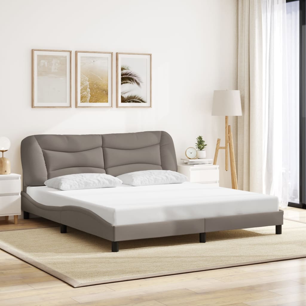 Σκελετός Κρεβατιού Χωρίς Στρώμα Hvar Taupe 180x200 εκ. Υφασμάτινο