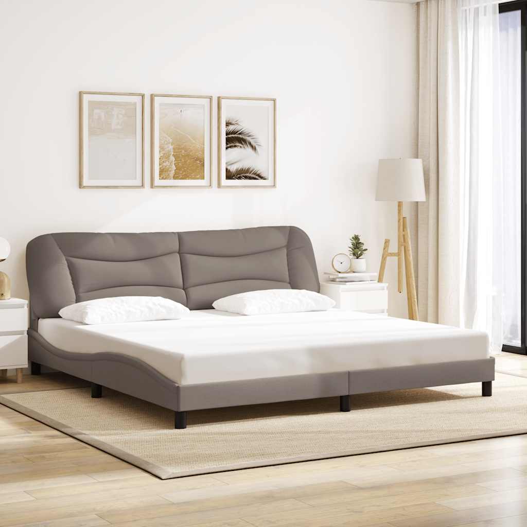 Σκελετός Κρεβατιού Χωρίς Στρώμα Hvar Taupe 200x200 εκ.Υφασμάτινο