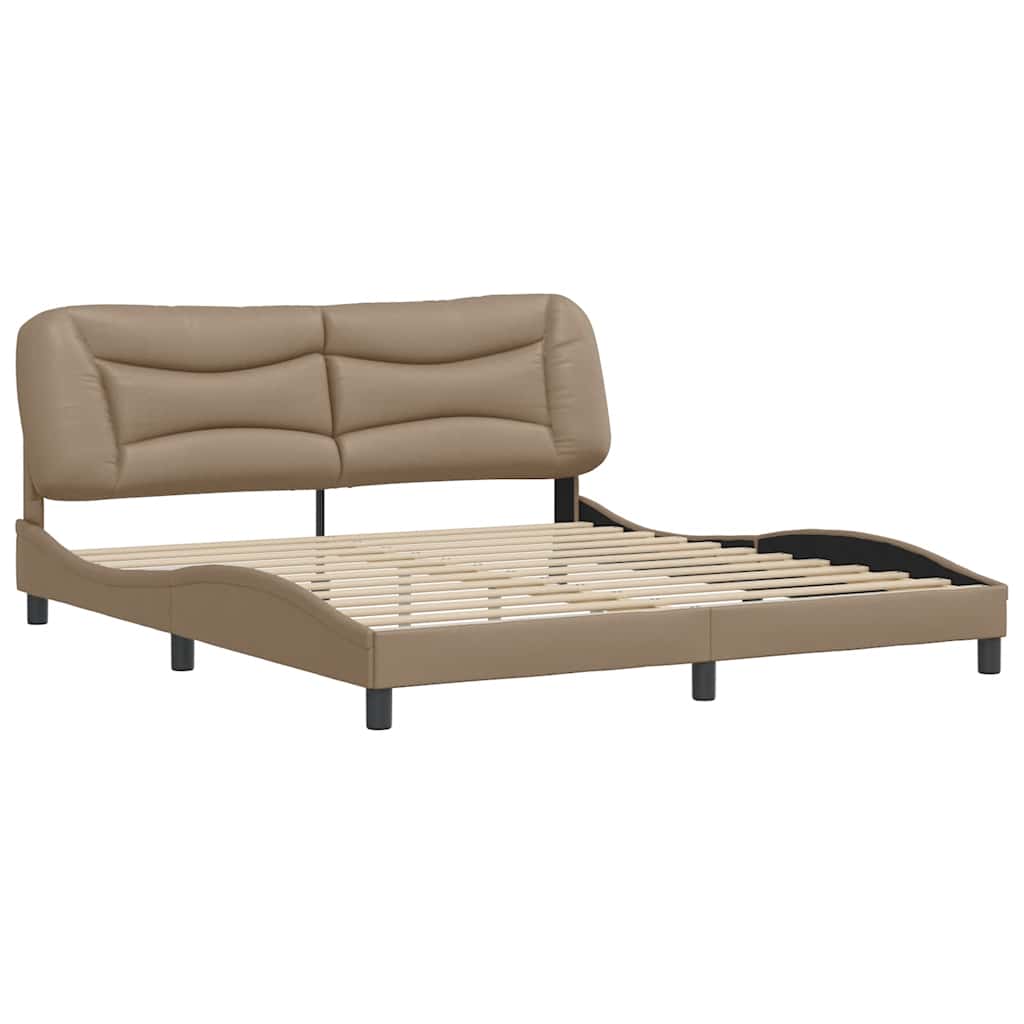 Πλαίσιο κρεβατιού χωρίς Στρώμα Hvar Καπουτσίνο 180x200εκ. Συνθ. Δέρμα