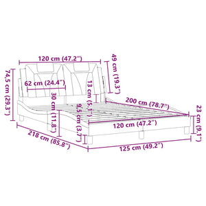 Σκελετός Κρεβατιού Viana Χωρίς Στρώμα Καφέ 120x200 εκ. Συνθετικό Δέρμα