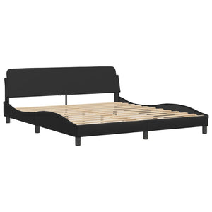 Σκελετός Κρεβατιού Viana Χωρίς Στρώμα Μαύρο 180x200 εκ. Συνθετικό Δέρμα