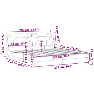 Σκελετός Κρεβατιού Viana Χωρίς Στρώμα Καφέ 200x200 εκ. Συνθετικό Δέρμα
