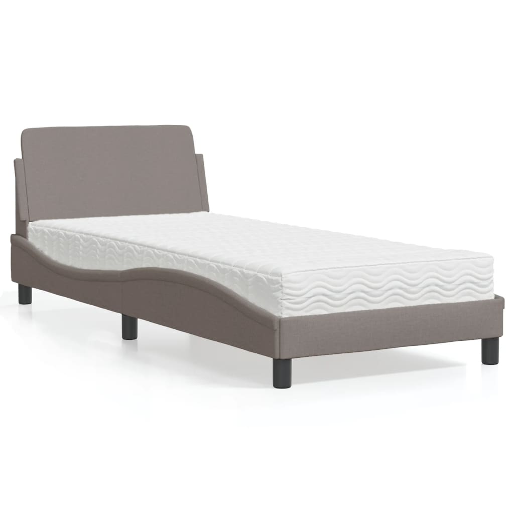 Κρεβάτι με Στρώμα Dover Taupe 80x200 εκ. Υφασμάτινο