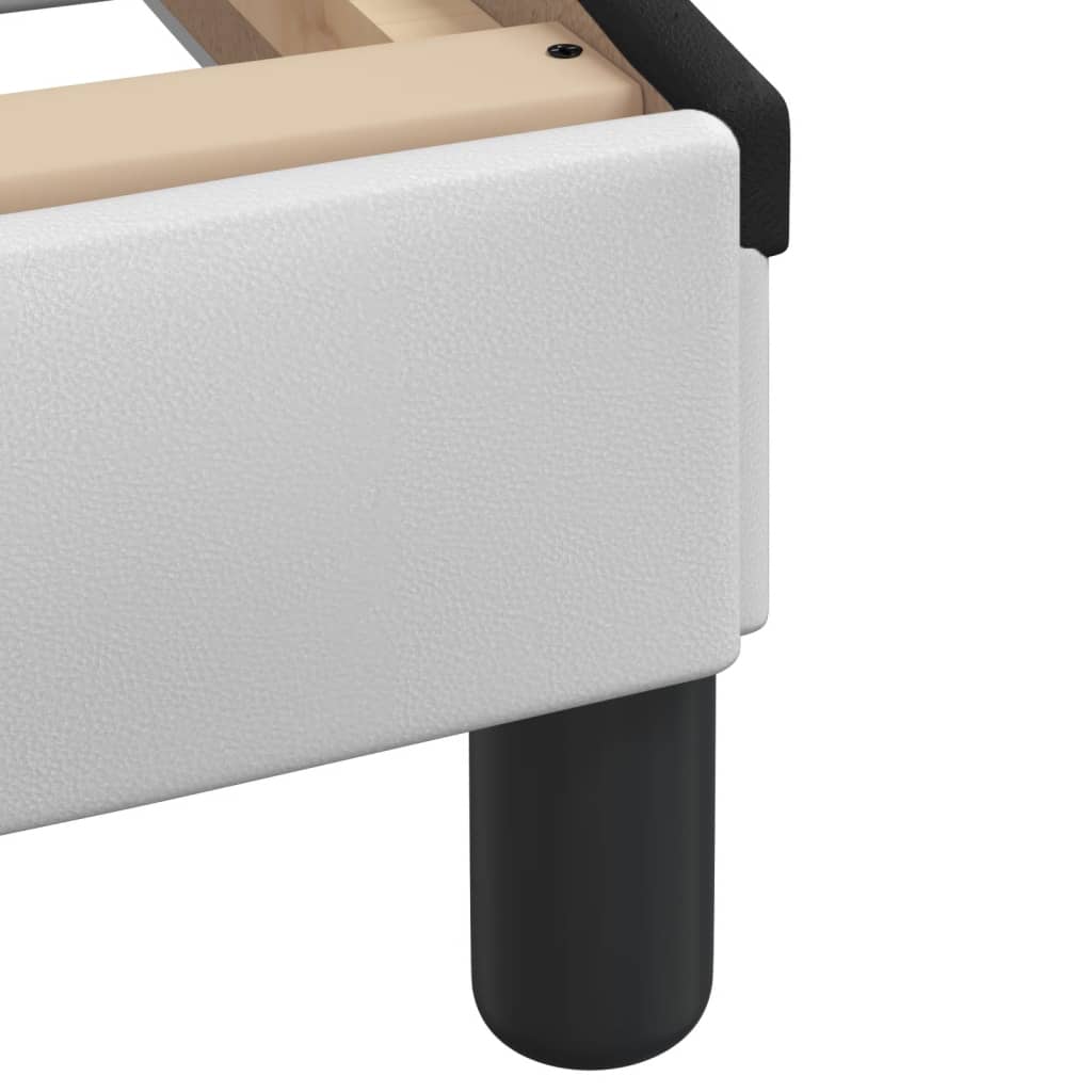 Κρεβάτι με Στρώμα Dover Λευκό και Μαύρο 80 x 200 εκ. Συνθετικό Δέρμα - Pakobazaar