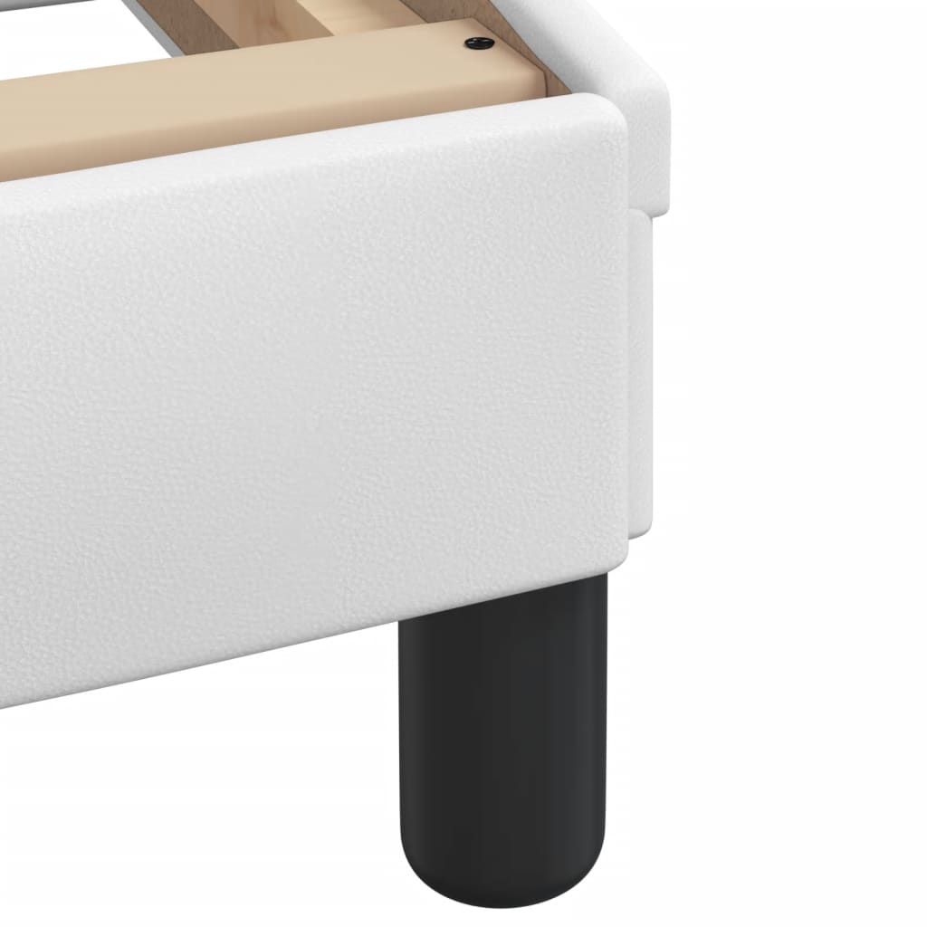 Κρεβάτι με Στρώμα Dover Λευκό 100x200 εκ. από Συνθετικό Δέρμα - Pakobazaar