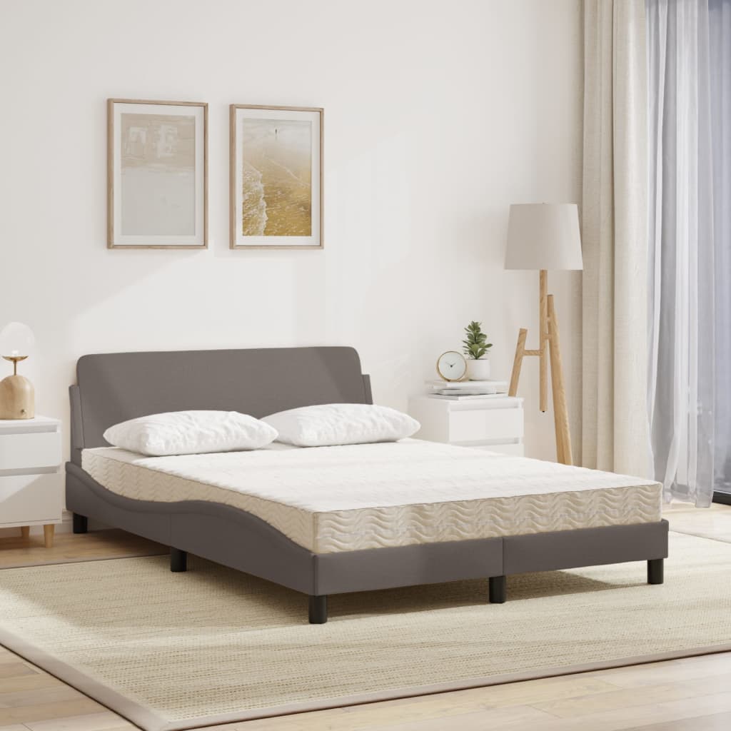 Κρεβάτι με Στρώμα Dover Taupe 120x200 εκ. Υφασμάτινο