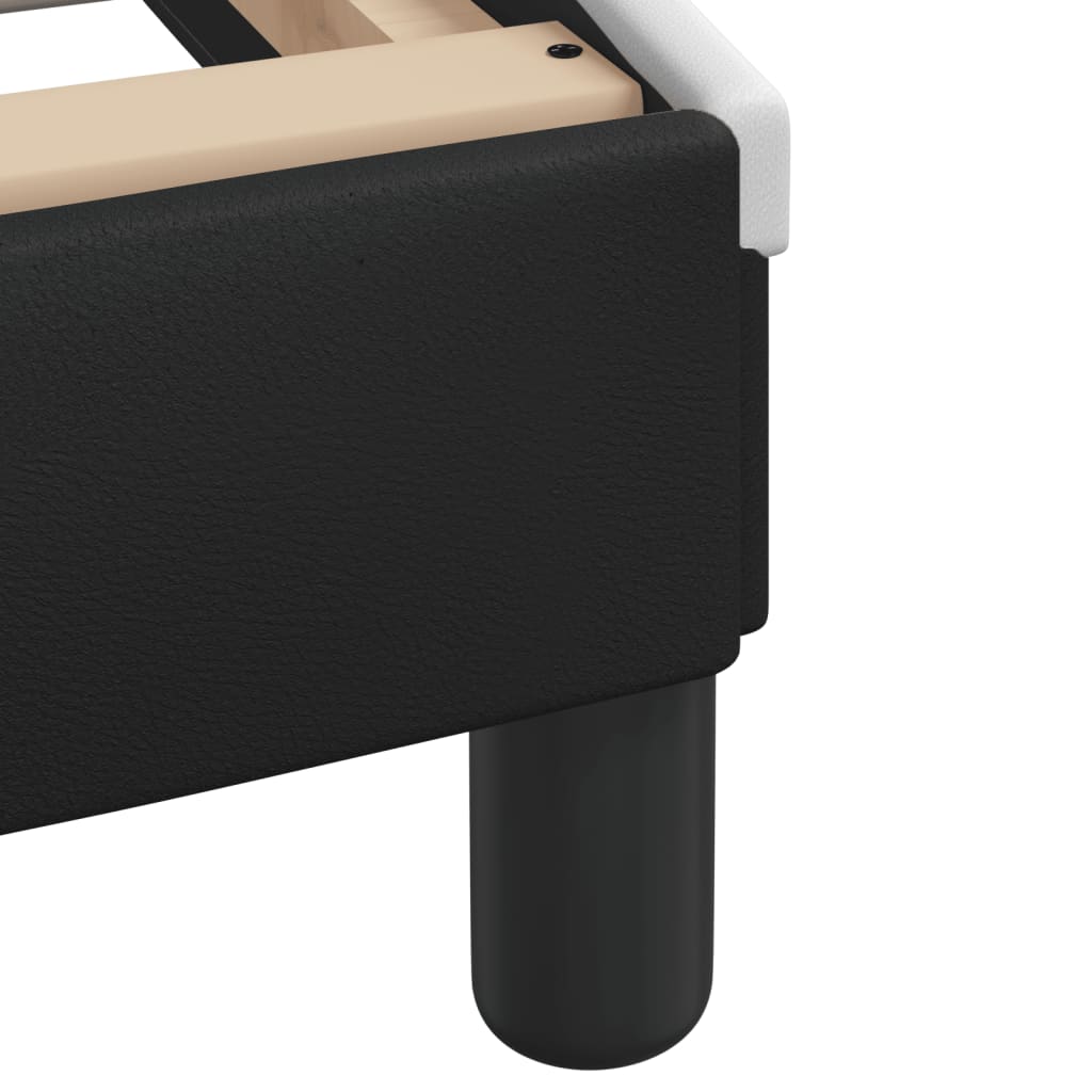 Κρεβάτι με Στρώμα Dover Μαύρο και Λευκό 120 x 200 εκ. Συνθετικό Δέρμα