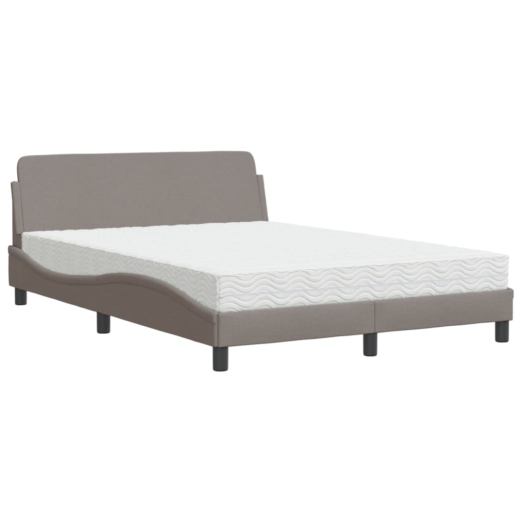 Κρεβάτι με Στρώμα Dover Taupe 140x190 εκ. Υφασμάτινο
