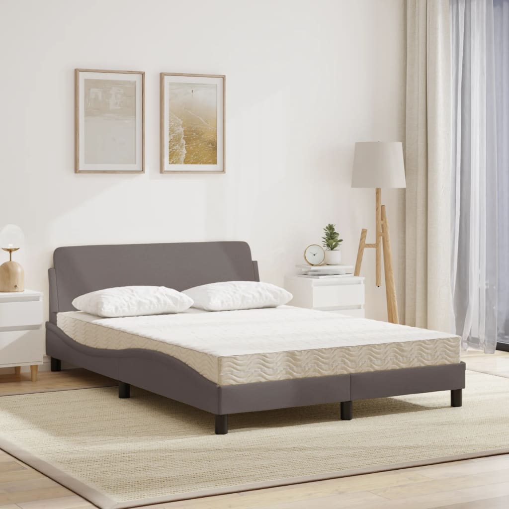 Κρεβάτι με Στρώμα Dover Taupe 140x190 εκ. Υφασμάτινο