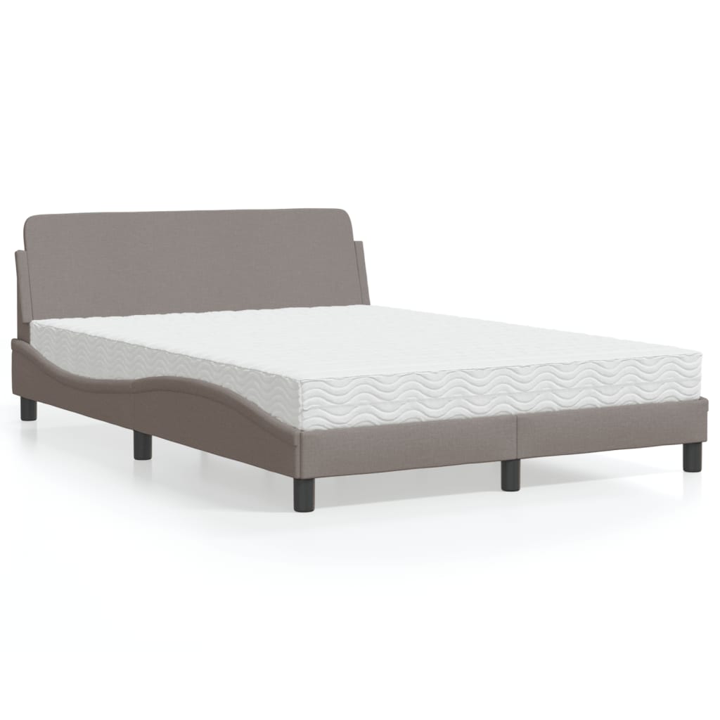 Κρεβάτι με Στρώμα Dover Taupe 140x190 εκ. Υφασμάτινο