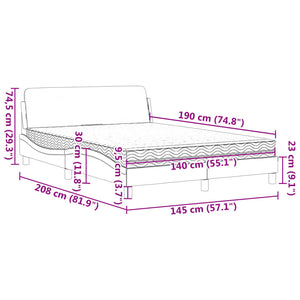 Κρεβάτι με Στρώμα Dover Κρεμ 140x190 εκ. Υφασμάτινο