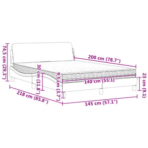 Κρεβάτι με Στρώμα Dover Μαύρο 140x200 εκ. Υφασμάτινο