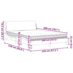 Κρεβάτι με Στρώμα Dover Μπλε 140x200 εκ. Υφασμάτινο