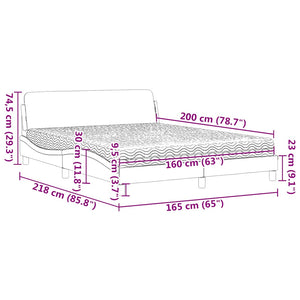 Κρεβάτι με Στρώμα Dover Σκούρο Πράσινο 160x200εκ. Βελούδινο